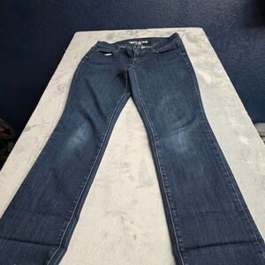 DKNY Jeans Soho Skinny Jeans Womens Sz 8  Dark Distressed Raw Hem Denim Jeans